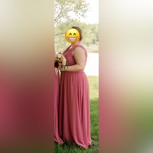 Kennedy Blue bridesmaid dress in the color rosewood with pockets